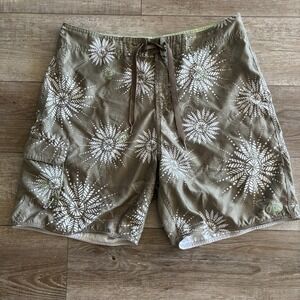 Quiksilver Edition Board Shorts Men 36 Olive Green Dreamcatcher Swim Trunks Surf